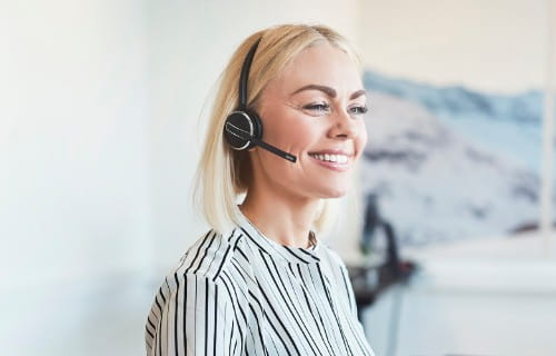Telefonistin mit Headset