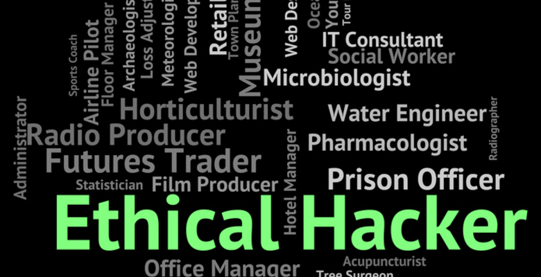 Verschiedene Begriffe sind zu sehen, darunter hervorgehoben ,,Ethical Hacker''.