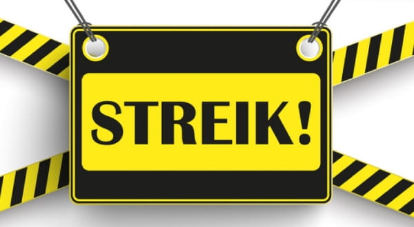 Grafik: Gelbes Streik Schild