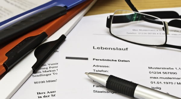 Bewerbungsmappen und Lebenslauf